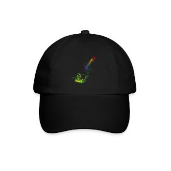 Bunte Gitarre Musiker Geschenkidee für Gitarristen - Baseballkappe - Schwarz/Schwarz - Vorne