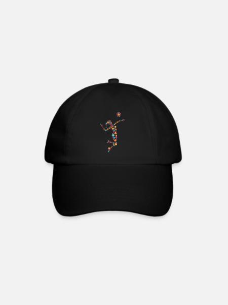 Volleyball Frau oder Mädchen - Baseballkappe - Schwarz/Schwarz