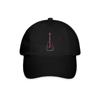 Farbverlauf Akustische Gitarre - Baseballkappe - Schwarz/Schwarz - Vorne