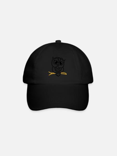 Eule - Baseballkappe - Schwarz/Schwarz