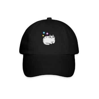 Süßen Kawaii Katze Und Sternen - Kawaii - Baseballkappe - Schwarz/Schwarz - Vorne