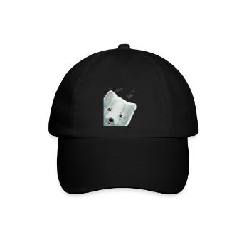 Neugieriger Polarfuchs - Baseballkappe - Schwarz/Schwarz - Vorne