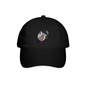 Neugieriger Papageientaucher - Baseballkappe - Schwarz/Schwarz - Vorne
