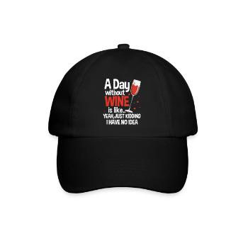 Wein Rotwein Weinglas Weinfest Weisswein Geschenk - Baseballkappe - Schwarz/Schwarz - Vorne