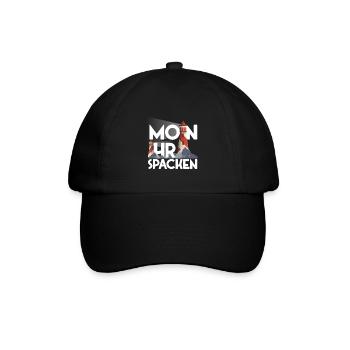 Moin Ihr Spacken Plattdeutsch Nordsee Für - Baseballkappe - Schwarz/Schwarz - Vorne