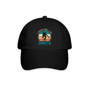Ich kann nicht, ich habe geschenk-geschenk-skateboard - Baseballkappe - Schwarz/Schwarz - Vorne