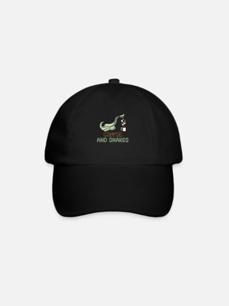 Coffee and snake - Baseballkappe - Schwarz/Schwarz