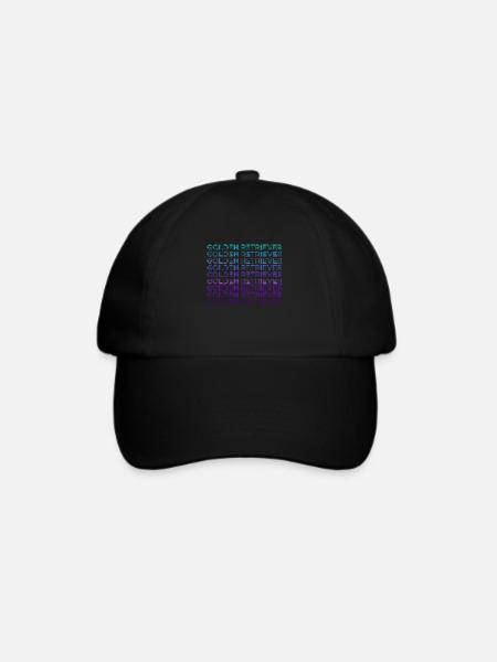 Golden Retriever Retro - Baseballkappe - Schwarz/Schwarz