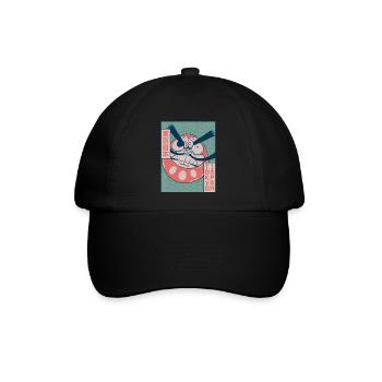 Daruma Puppe Tokio Japan Japanische Ästhetik Gesch - Baseballkappe - Schwarz/Schwarz - Vorne