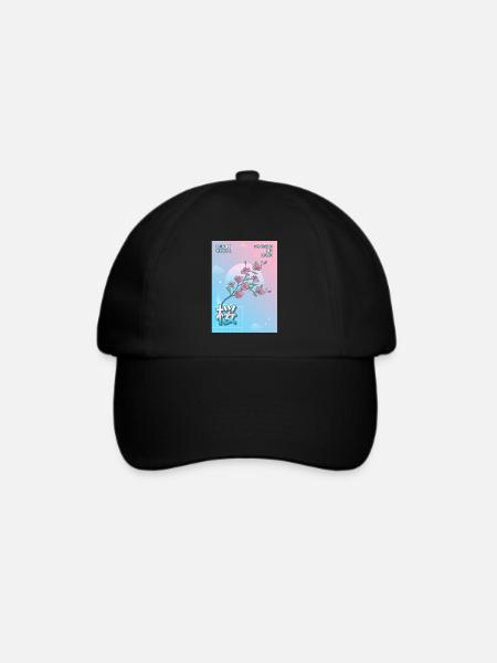 Kirschblüte Sakura Vaporwave Ästhetische VCR Gesch - Baseballkappe - Schwarz/Schwarz