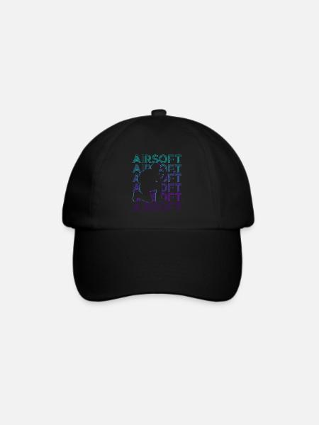 Airsoft Retro Geschenk - Baseballkappe - Schwarz/Schwarz