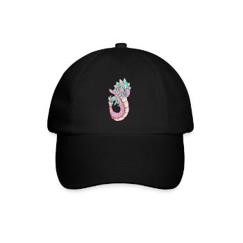 Tupfende Quetzalcoatl Aztekische Gefiederte Schlan - Baseballkappe - Schwarz/Schwarz - Vorne