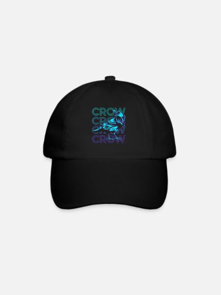 Krähe Rabe Retro Geschenk - Baseballkappe - Schwarz/Schwarz
