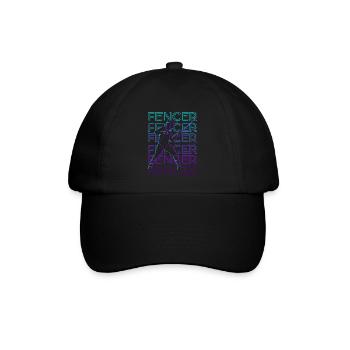 Fechter Fechten Retro Geschenk - Baseballkappe - Schwarz/Schwarz - Vorne