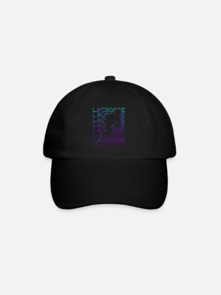 Lacrosse Spieler Retro - Baseballkappe - Schwarz/Schwarz