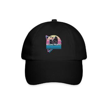 Machu Picchu Peru Inka Retro - Baseballkappe - Schwarz/Schwarz - Vorne