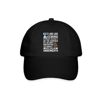 Schottischer Kilt Tracht Spruch - Schottenrock - Baseballkappe - Schwarz/Schwarz - Vorne
