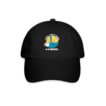 Gebrochener Arm Spruch - Fraktur Gipsarm - Baseballkappe - Schwarz/Schwarz - Vorne