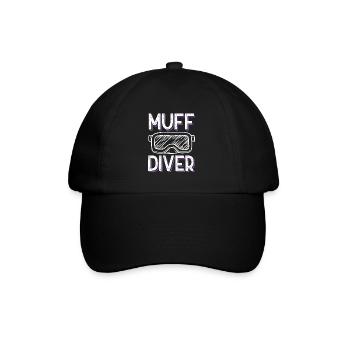 muff taucher taucherin - Baseballkappe - Schwarz/Schwarz - Vorne