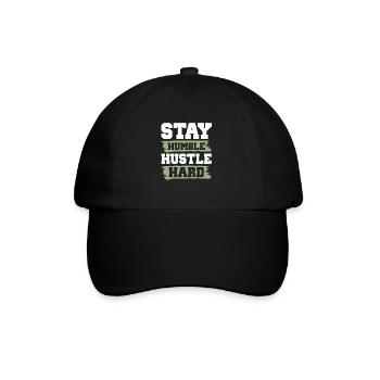 stay humble hustle hard - Baseballkappe - Schwarz/Schwarz - Vorne