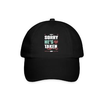 er ist vergeben spruch - Baseballkappe - Schwarz/Schwarz - Vorne