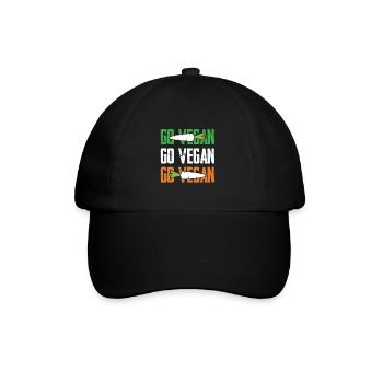 go vegan spruch - Baseballkappe - Schwarz/Schwarz - Vorne