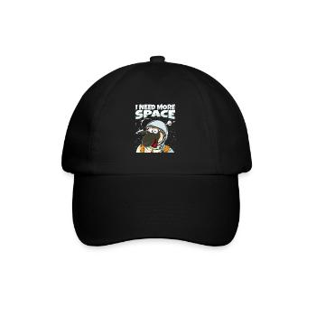 Schaf Astronaut I Need More Space - Baseballkappe - Schwarz/Schwarz - Vorne