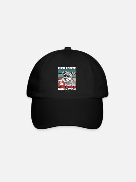 Schnauzer Hund Kaffee Sonnenbrille - Baseballkappe - Schwarz/Schwarz