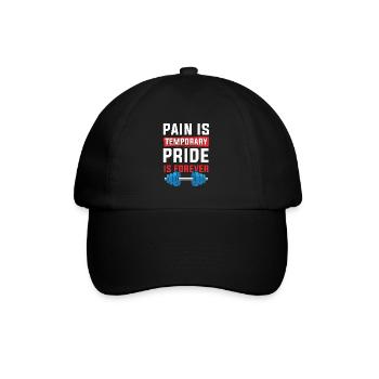 fitness pain workout pride - Baseballkappe - Schwarz/Schwarz - Vorne