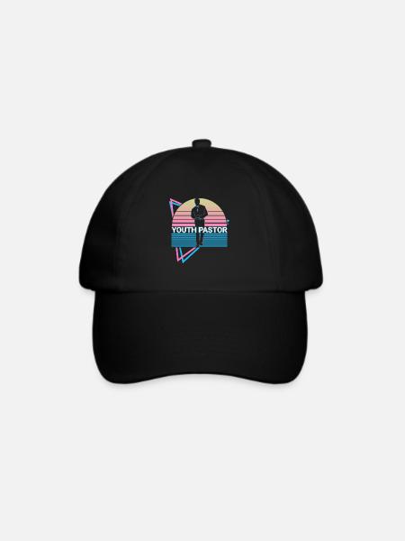 Jugendpfarrer Retro - Baseballkappe - Schwarz/Schwarz