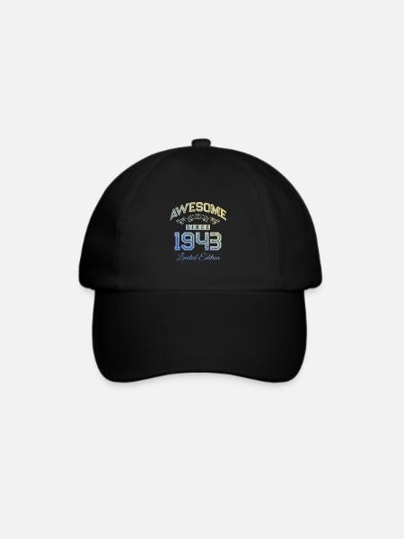 1943 awesome since - Baseballkappe - Schwarz/Schwarz