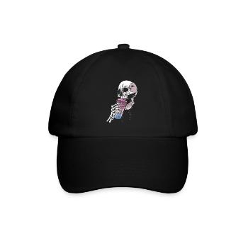 Genderfluide Skelett - Baseballkappe - Schwarz/Schwarz - Vorne