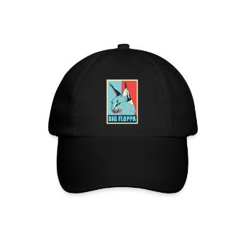Big Floppa Karakal Katze Meme Retro - Baseballkappe - Schwarz/Schwarz - Vorne