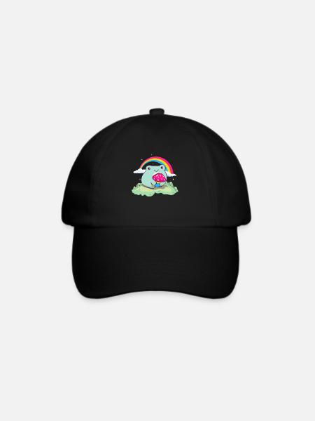 Pansexual Pride Pan Flag Cute Frog Mushroom Subtle - Baseballkappe - Schwarz/Schwarz