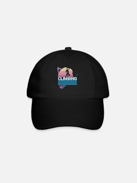 Felsklettern Felskletterer Retro - Baseballkappe - Schwarz/Schwarz