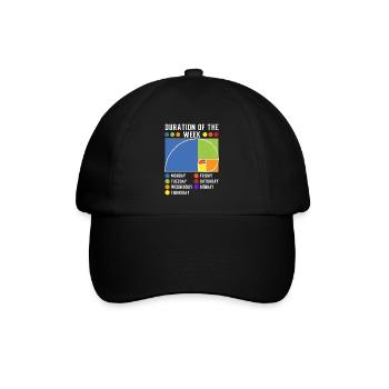Lustiger Goldener Fibonacci-Zahlenschnitt - Baseballkappe - Schwarz/Schwarz - Vorne
