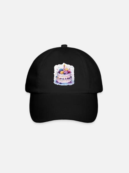 Torte - Baseballkappe - Schwarz/Schwarz