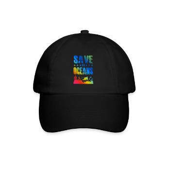 save the ocean - Baseballkappe - Schwarz/Schwarz - Vorne