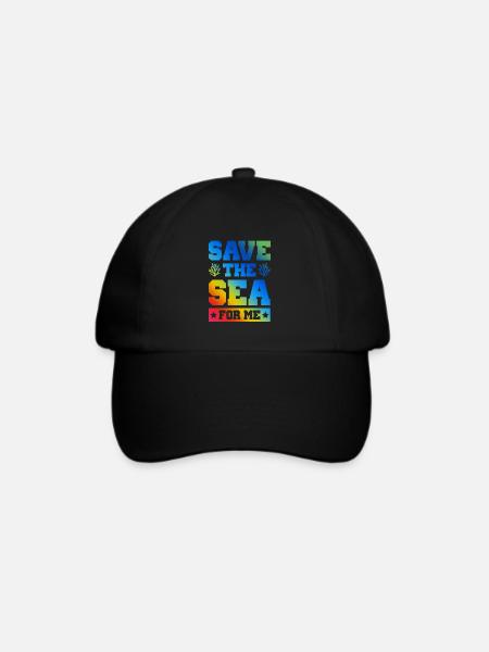 save the sea - Baseballkappe - Schwarz/Schwarz