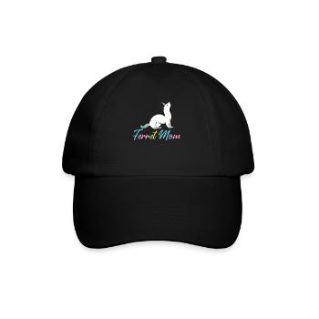 Weiblicher Frettchen-Liebhaber - Baseballkappe - Schwarz/Schwarz - Vorne