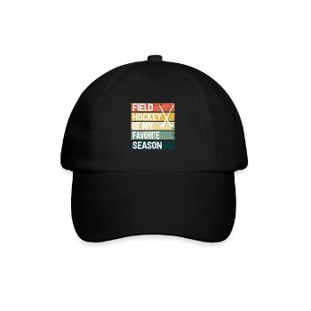 Feldhockey Ist Meine Lieblingssaison Hallenhockey - Baseballkappe - Schwarz/Schwarz - Vorne