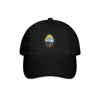 Berge Alpen - Baseballkappe - Schwarz/Schwarz - Vorne