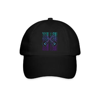 Rockmusik Rock & Roll Retro - Baseballkappe - Schwarz/Schwarz - Vorne