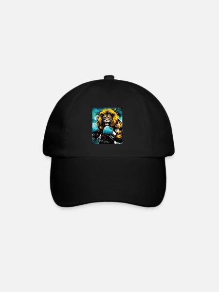 Löwe Boxer Kämpfer - Baseballkappe - Schwarz/Schwarz