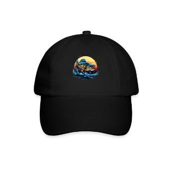Barsch-Fisch - Baseballkappe - Schwarz/Schwarz - Vorne