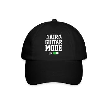 Luftgitarrenmodus auf Lustiger Luftgitarrist - Baseballkappe - Schwarz/Schwarz - Vorne
