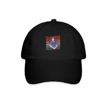 Polizist Polizei - Baseballkappe - Schwarz/Schwarz - Vorne