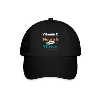 Vitamin C Nourish Protect Thrive - Baseballkappe - Schwarz/Schwarz - Vorne