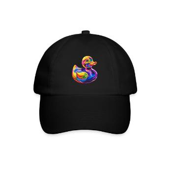 Gummi-Ente Duckie Popart - Baseballkappe - Schwarz/Schwarz - Vorne