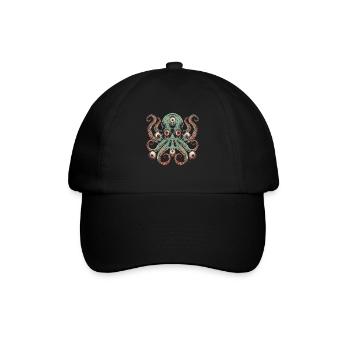 Weirdcore Ästhetischer Oktopus Augäpfel Cthulhu St - Baseballkappe - Schwarz/Schwarz - Vorne